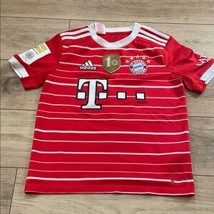 adidas Kids Bayern Munich Red & White Soccer Jersey